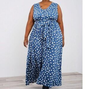 Latched Mama Momper Romper, Standard  Size 6-18, Ocean Dots, NWT, matching belt